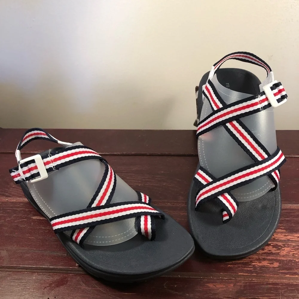 Madden Girl Women's Strappy Casual Sandals Red/White/Blue Size 9 NWT